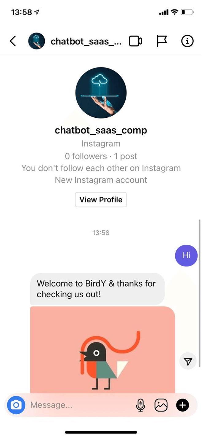 SaaS Company Messenger bot screenshot