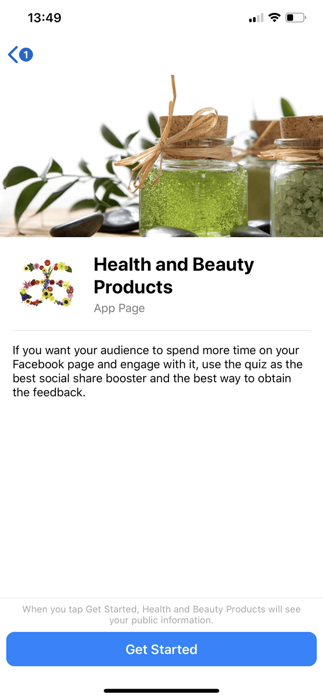 Health and Beauty Products Messenger bot screenshot