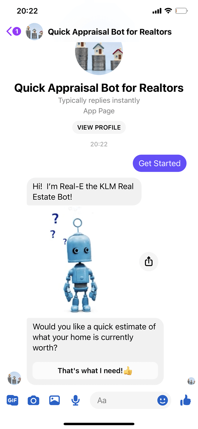 Quick appraisal bot screenshot