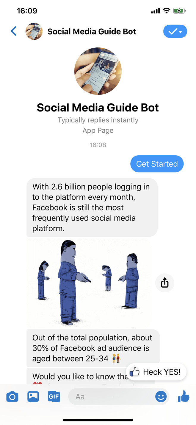 Facebook guide lead magnet Messenger bot screenshot